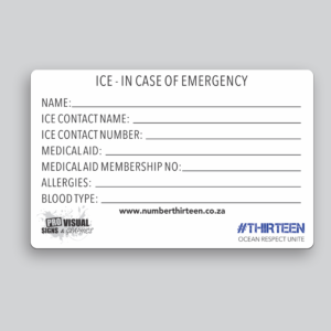 NUMBER THIRTEEN  |  ICE Card  |  White (Pack of 4)